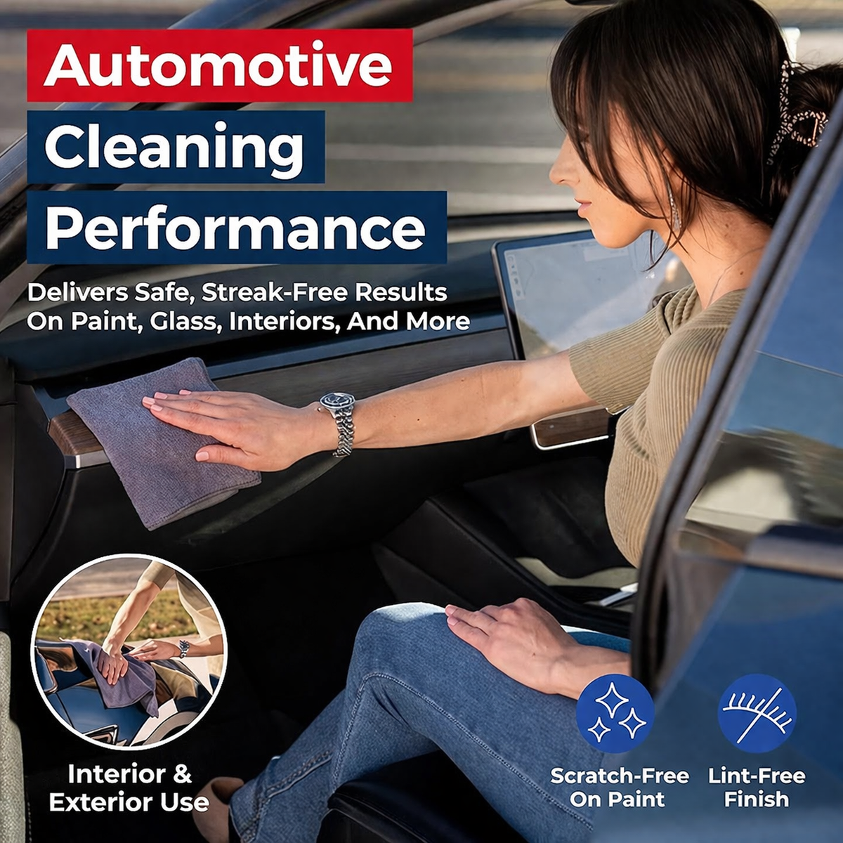 Microfiber Cleaning Cloth Grey - 12 Pcs (12.5"x12.5") - High Performance - 1200 Washes, Ultra Absorbent Microfiber Towel Weave Grime & Liquid for Streak-Free Mirror Shine - Car Washing Cloth