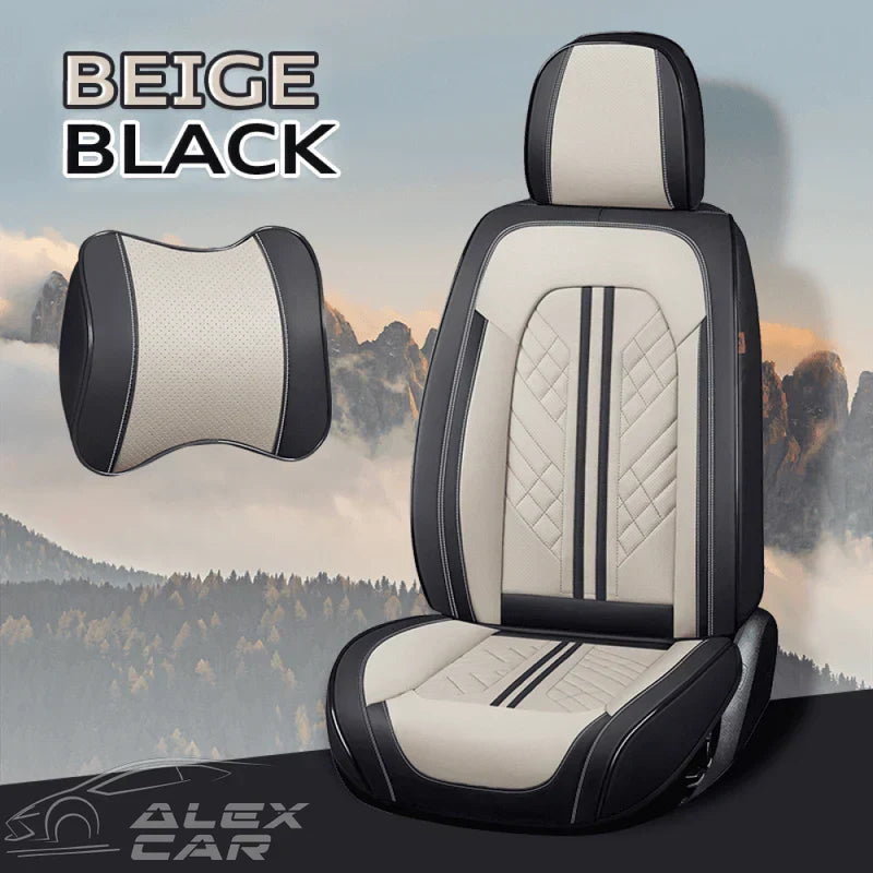 Zetas Car Seat Cushion Full Set Universal Waterproof Breathable Vehicle Leather Cover for Cars, SUV, Pick-up Truck