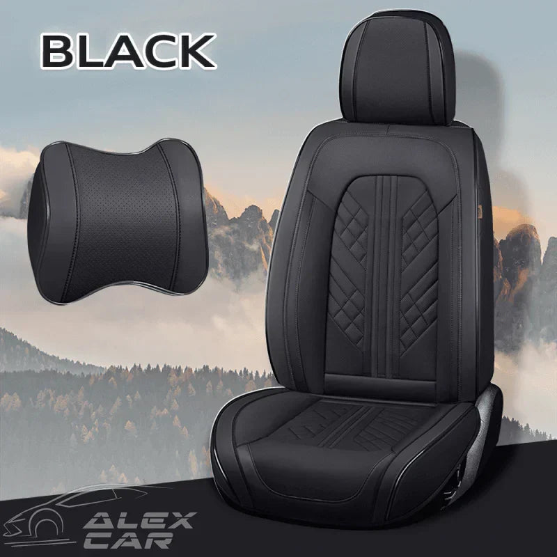 Zetas Car Seat Cushion Full Set Universal Waterproof Breathable Vehicle Leather Cover for Cars, SUV, Pick-up Truck